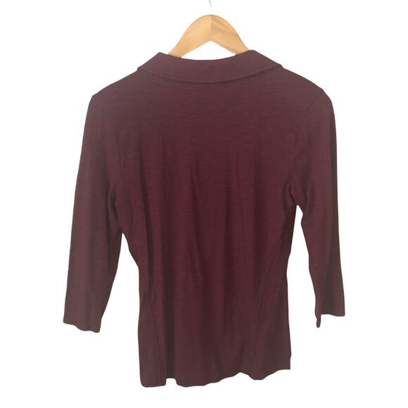 41 Hawthorn Stitchfix Women's Henley Collared 3/4 Sleeve V-Neck Solid Small - Picture 2 of 8